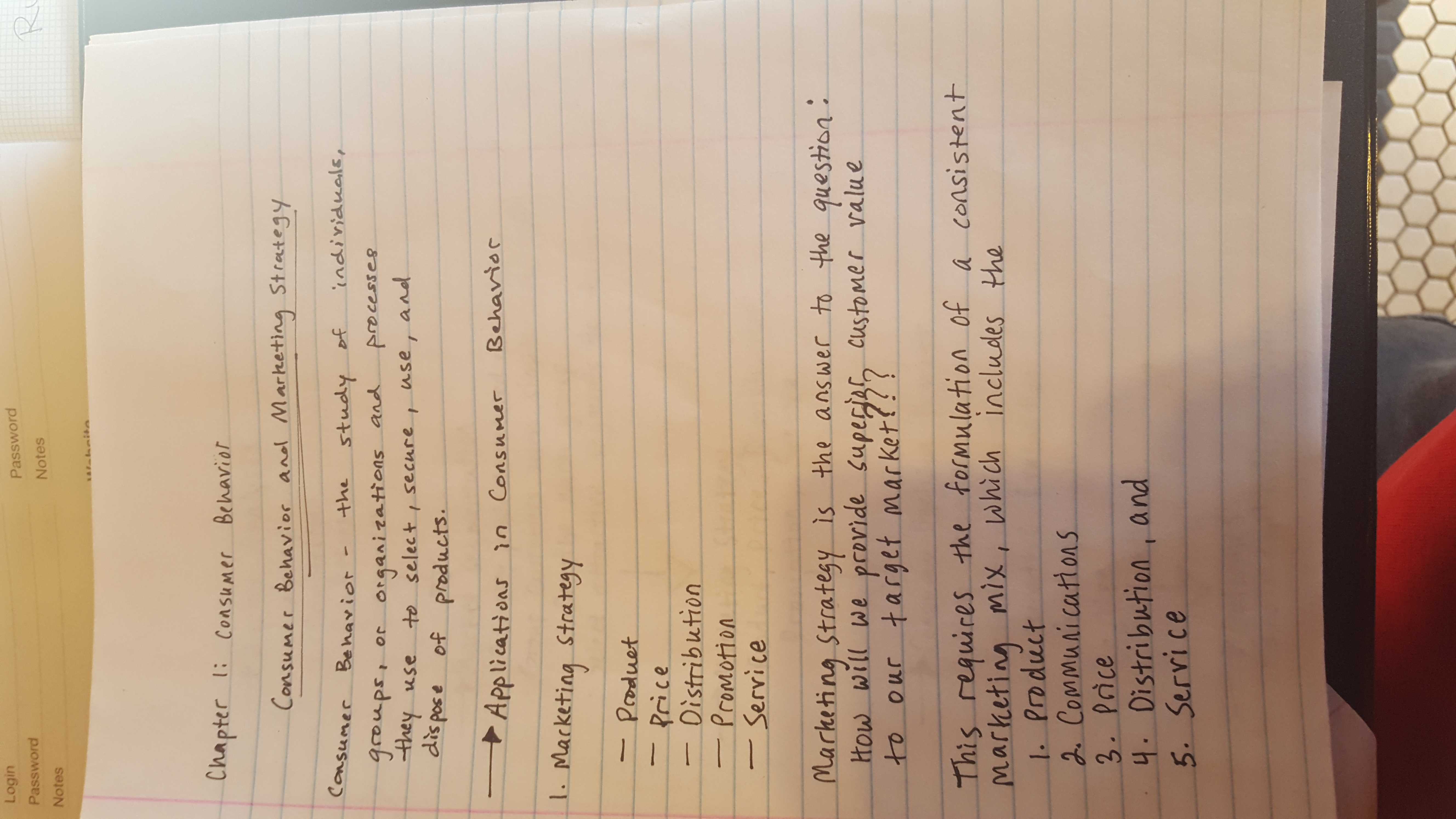 MARK 3324: Consumer Behavior: Chapter One Notes