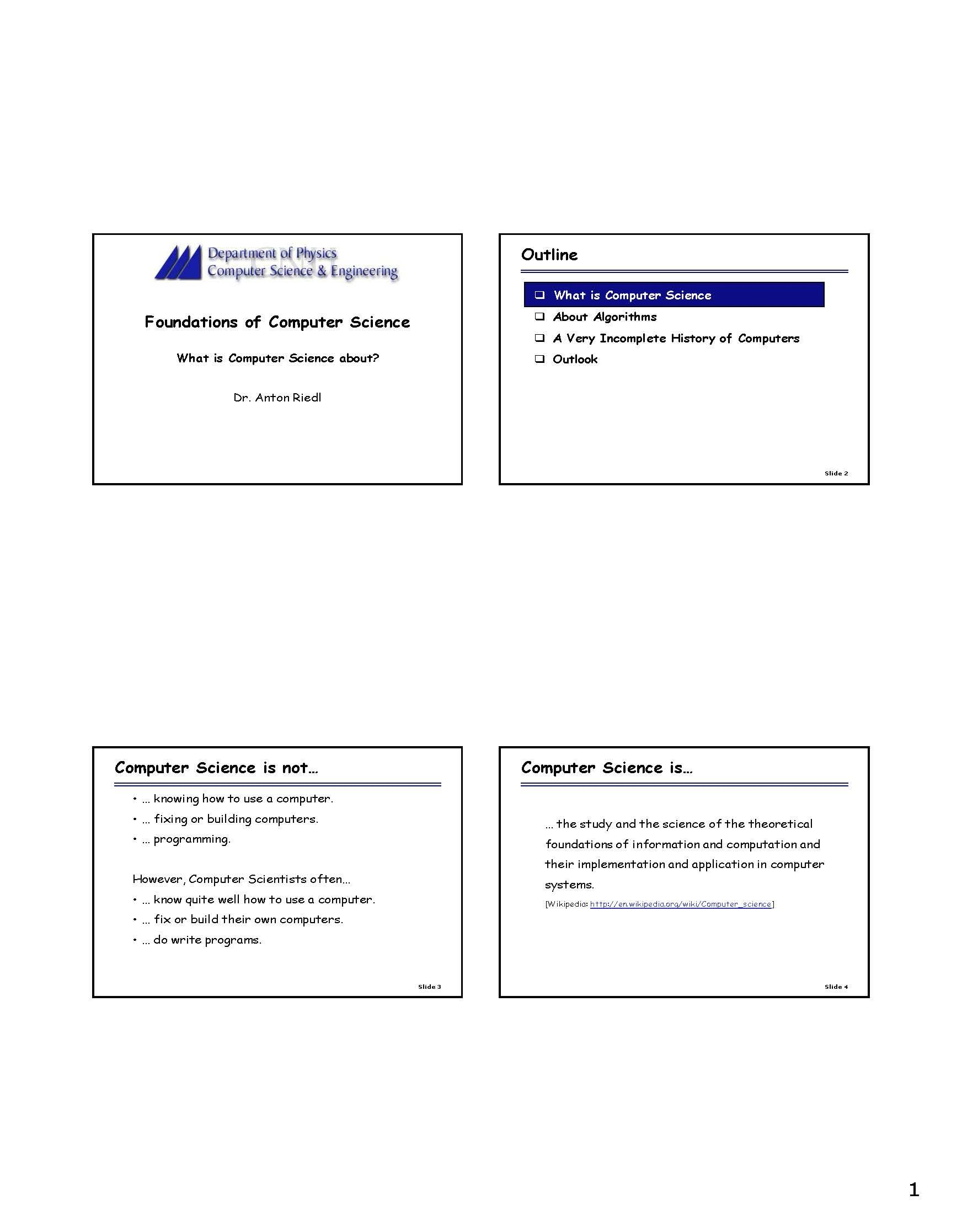 Foundations of Computer Scienc