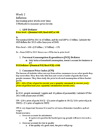 Week 2: calculating GDP, inflation, and unemployment