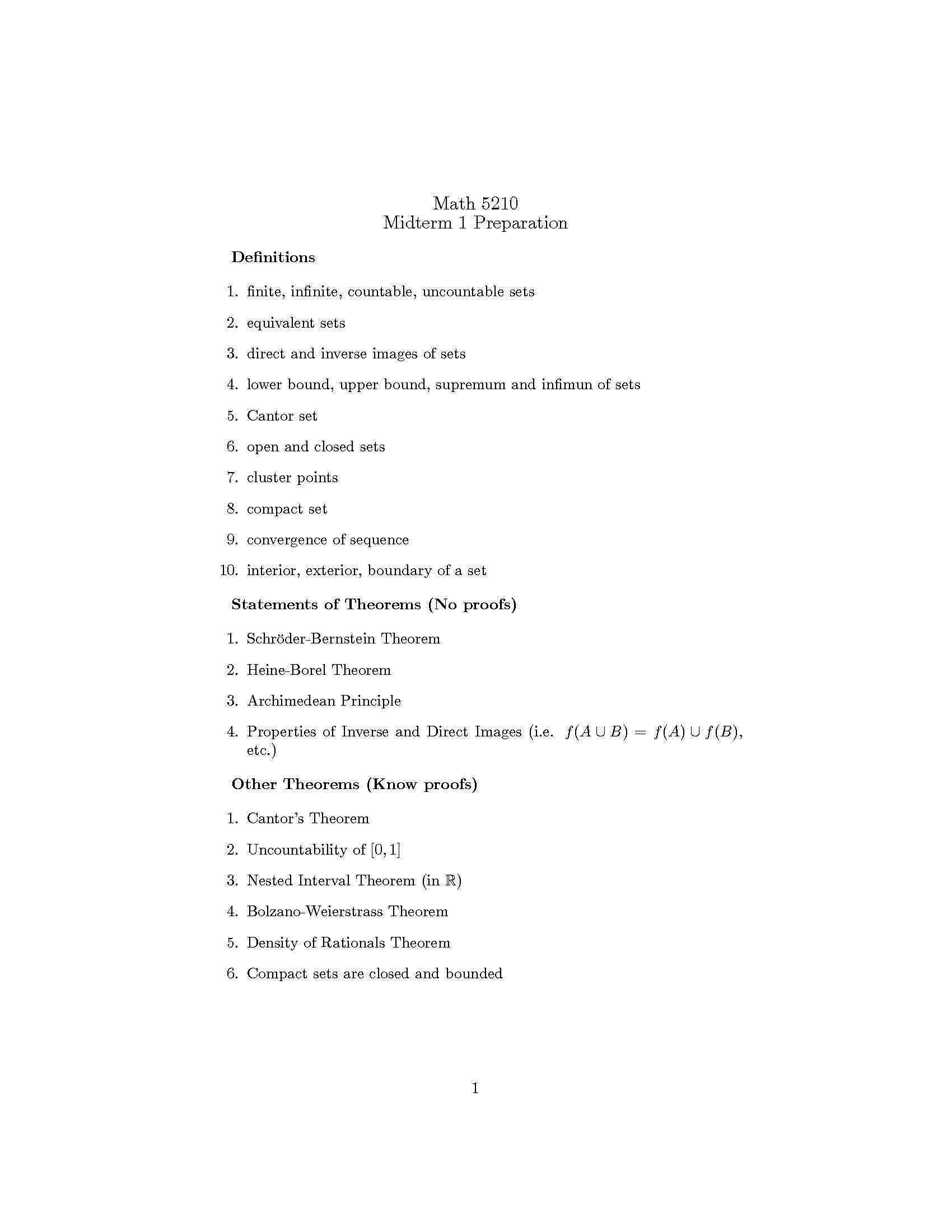 Introduction to Analysis I