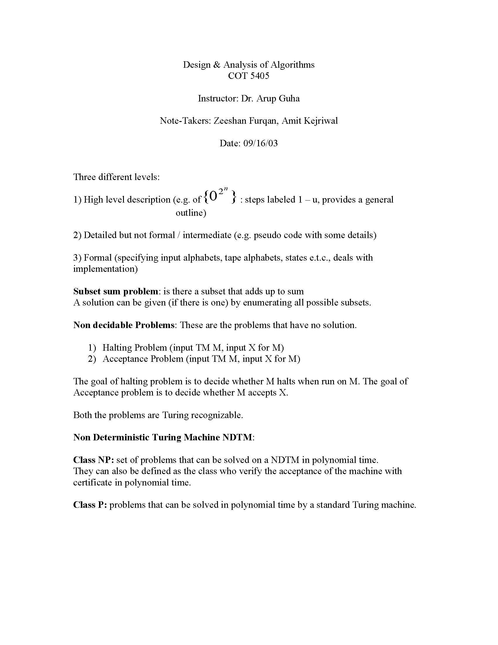 Design and Analysis of Algorithms