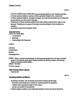 Religion and sex week 10/5/15 notes 