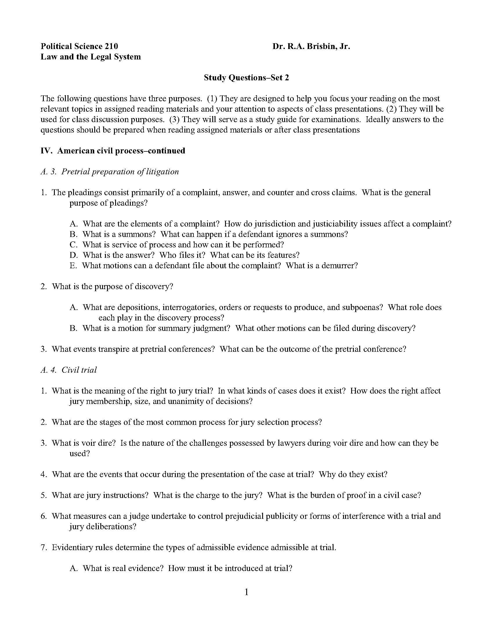 Law and the Legal System