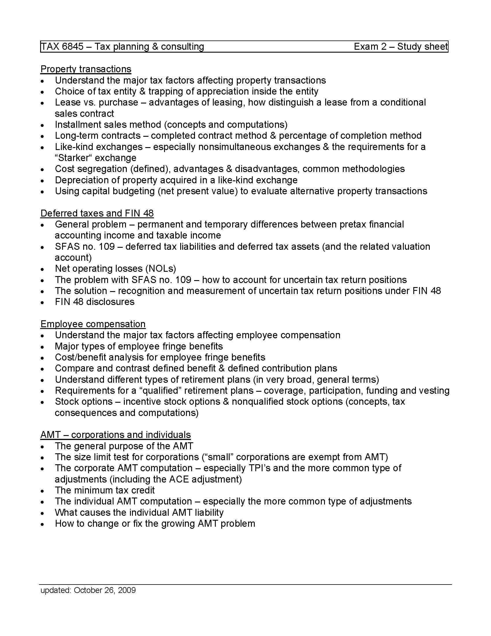 TAX PLANNING AND CONSULTING