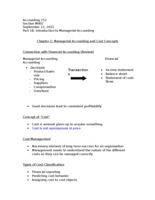 Chapter 1: Managerial Accounting and Cost Concepts
