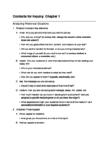 Contexts for Inquiry Chapter 1 Notes
