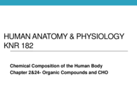 Chapter 2&24- Organic Compounds and Carbohydrates