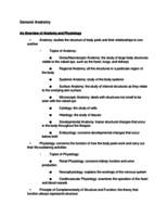 General Anatomy Notes