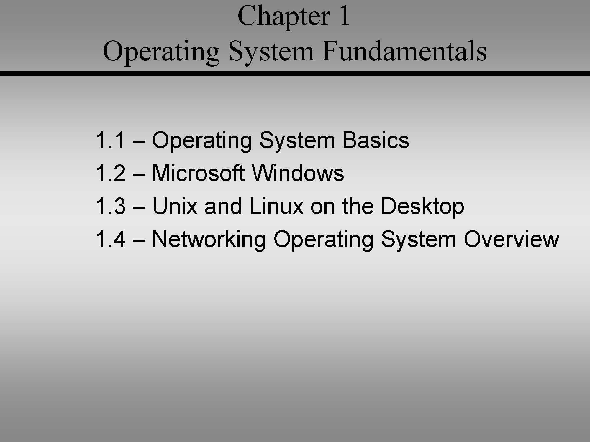 Operating Systems I