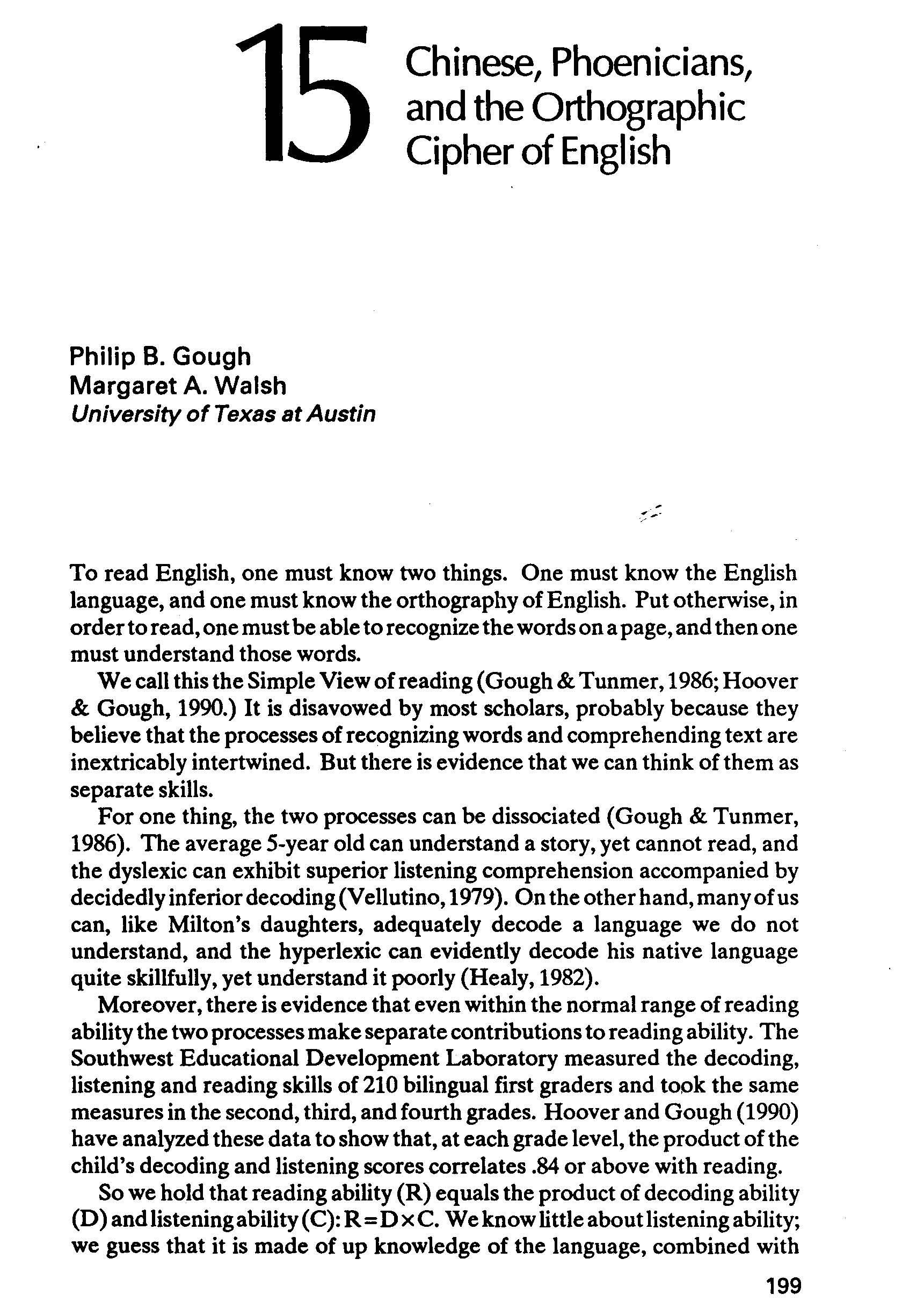 PSYCHOLOGY OF READING