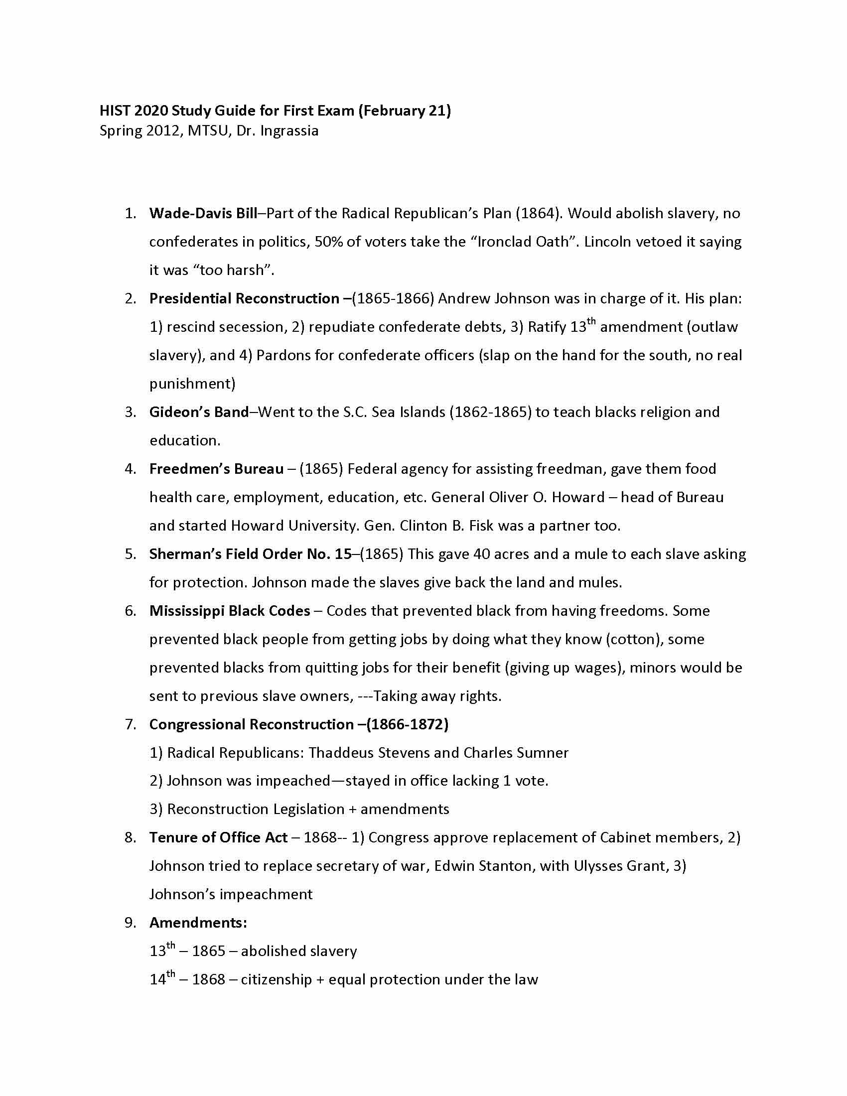 Survey of United States History II