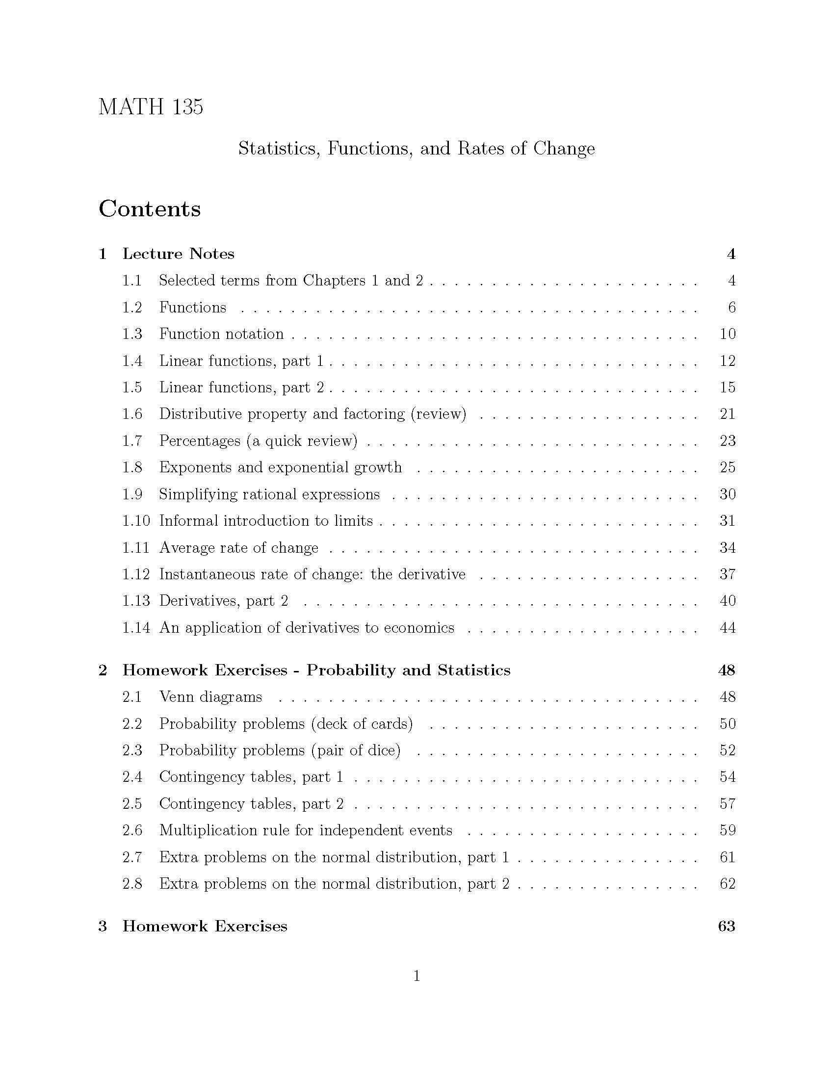 Stat,Functns,& Rates of Chng