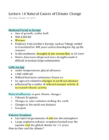 Lecture 16: Natural Forces of Climate Change