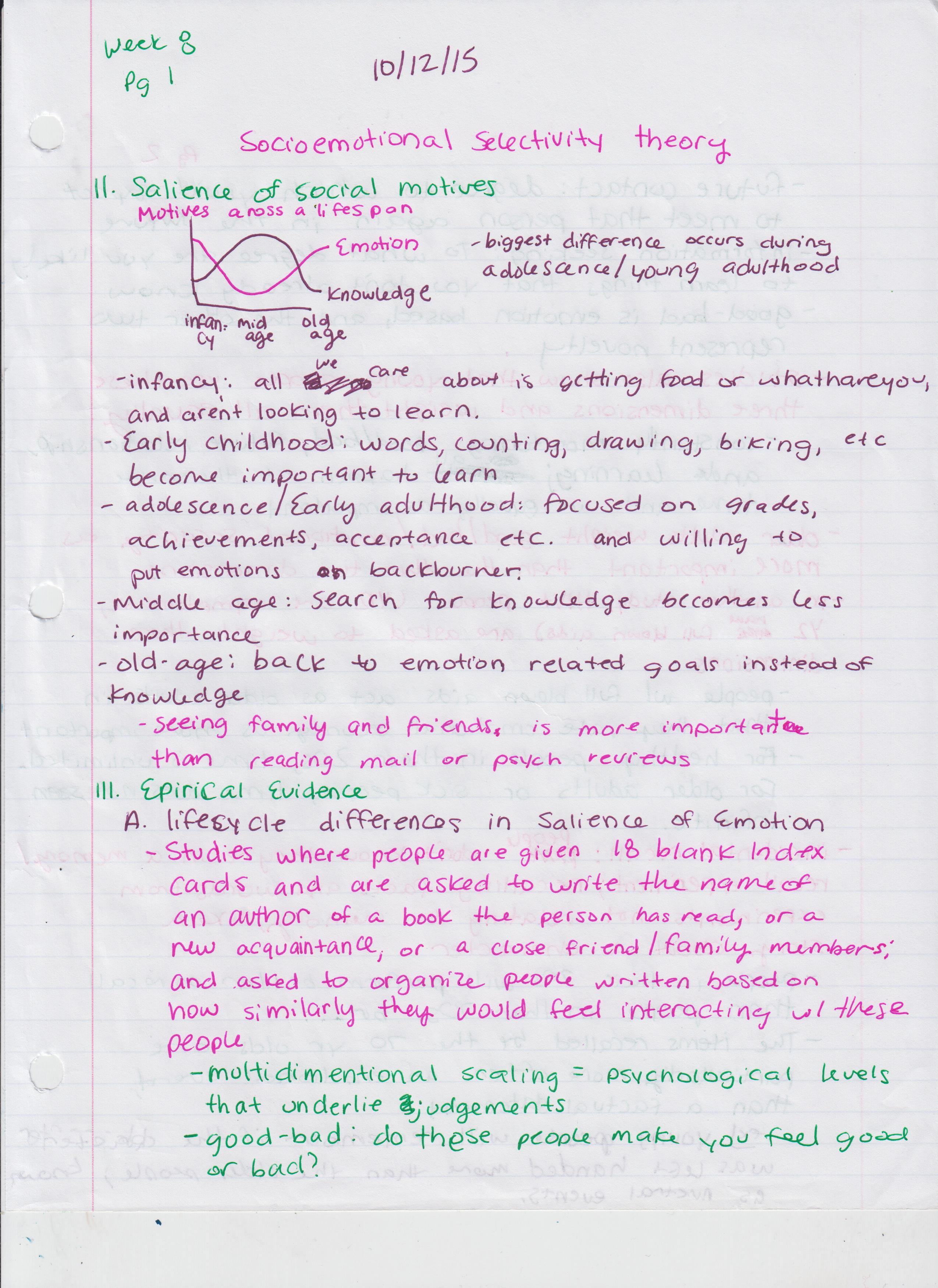 Week 8 Socioemotional Selectivity Theory