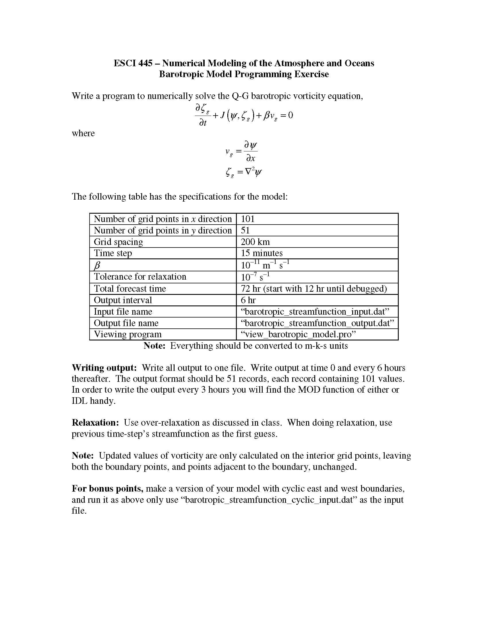 Num Modeling of Atmos and Ocns