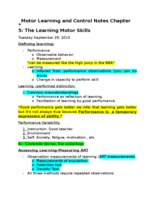 Chapter 5 The Learning of Motor Skill
