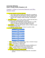 Consumer Behavior Exam 1 StudyGuide 