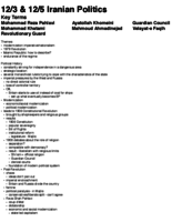 12/3 & 12/5 Iranian Politics 
