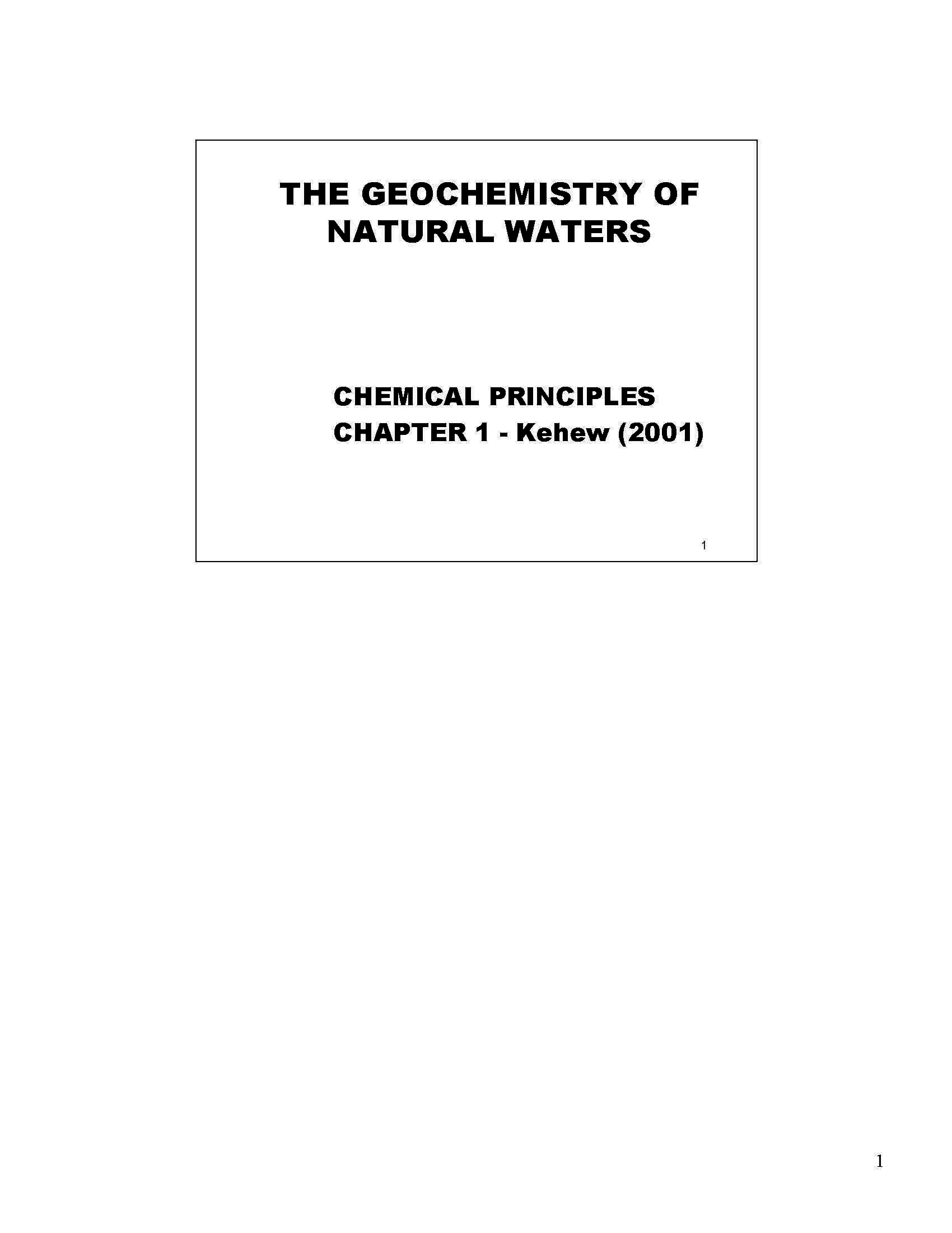 The Geochemistry of Natural Waters