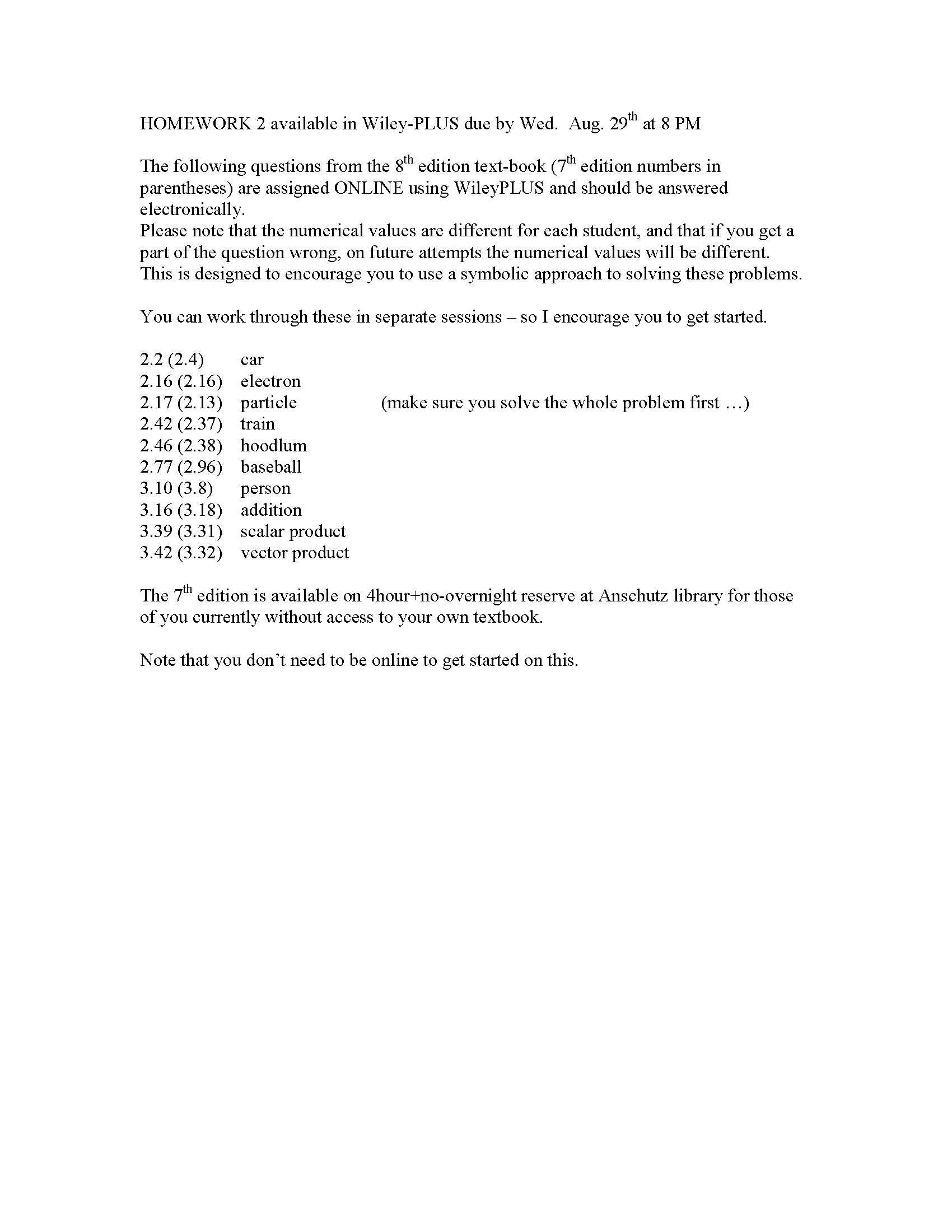 General Physics I Honors