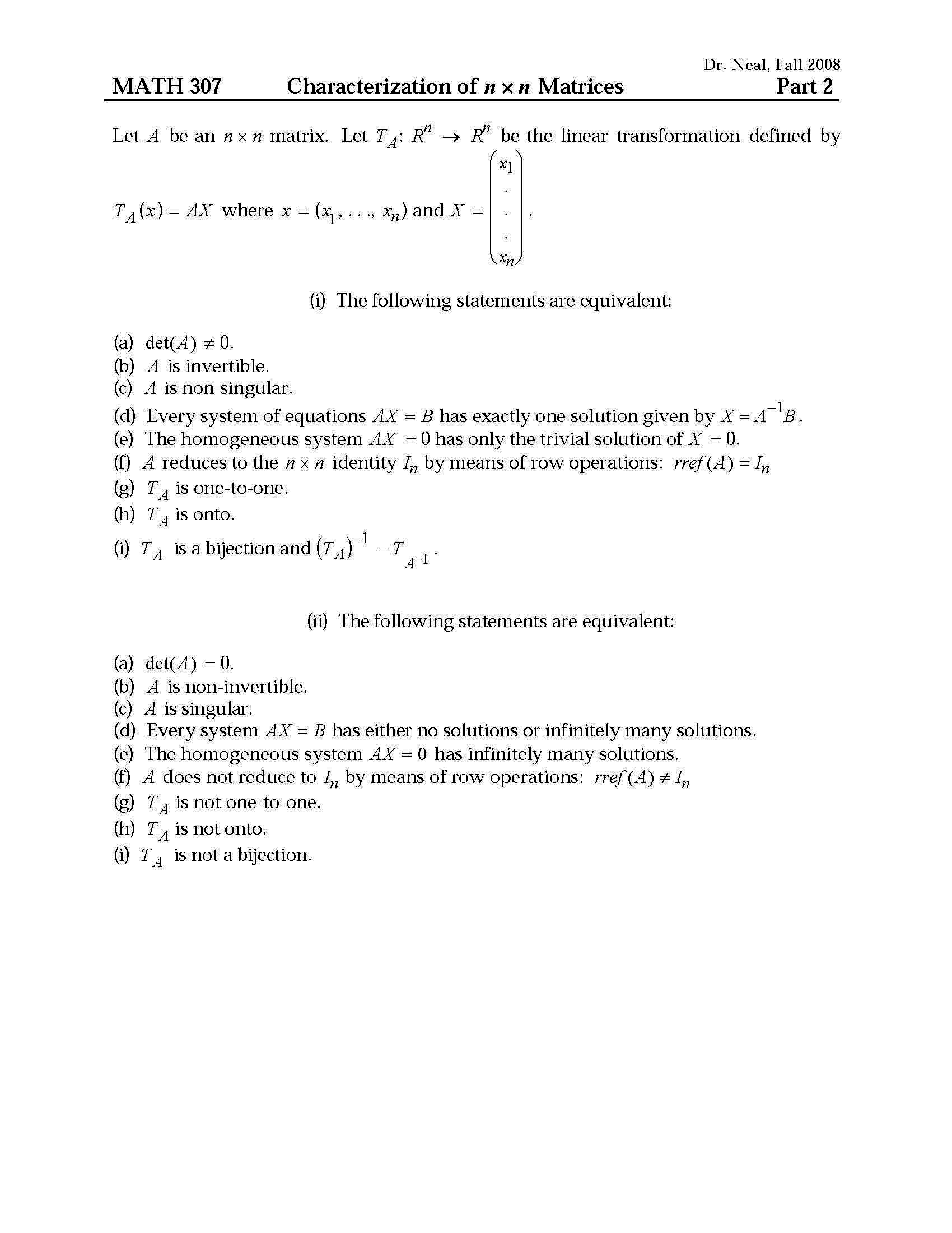 INTRO TO LINEAR ALG