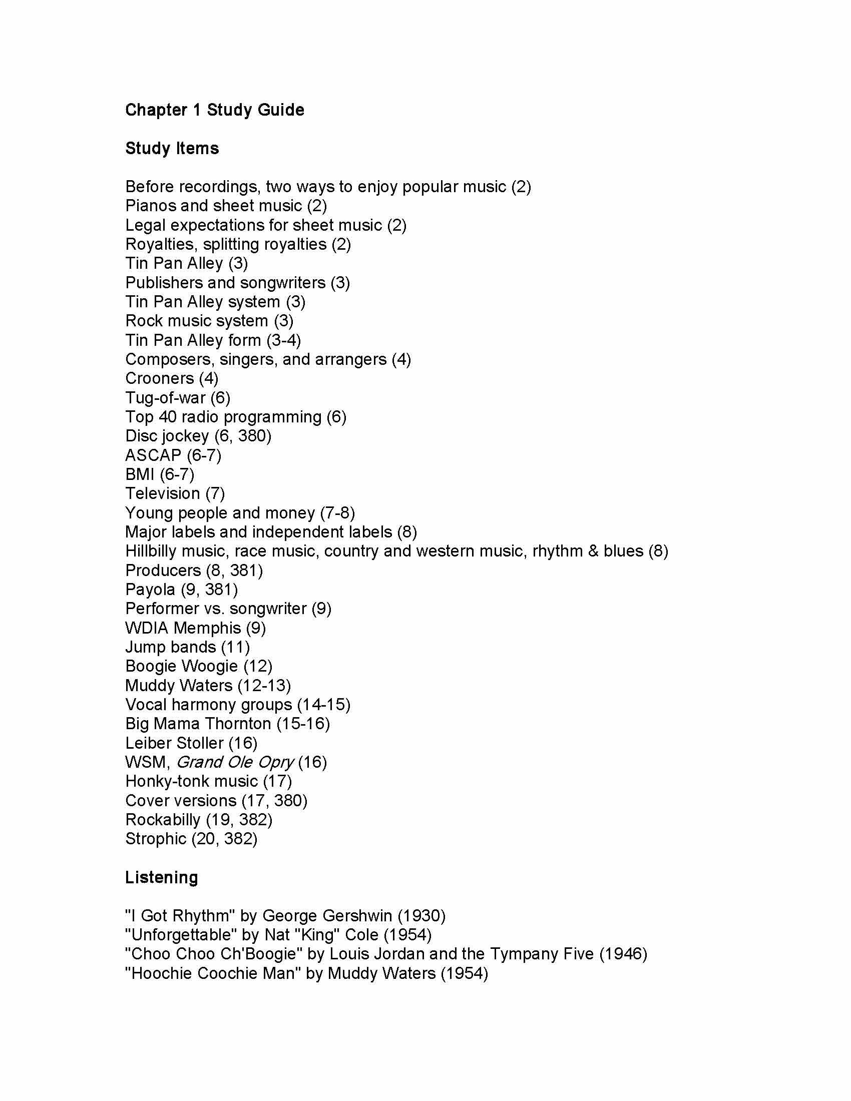 MODERN POPULAR MUSIC