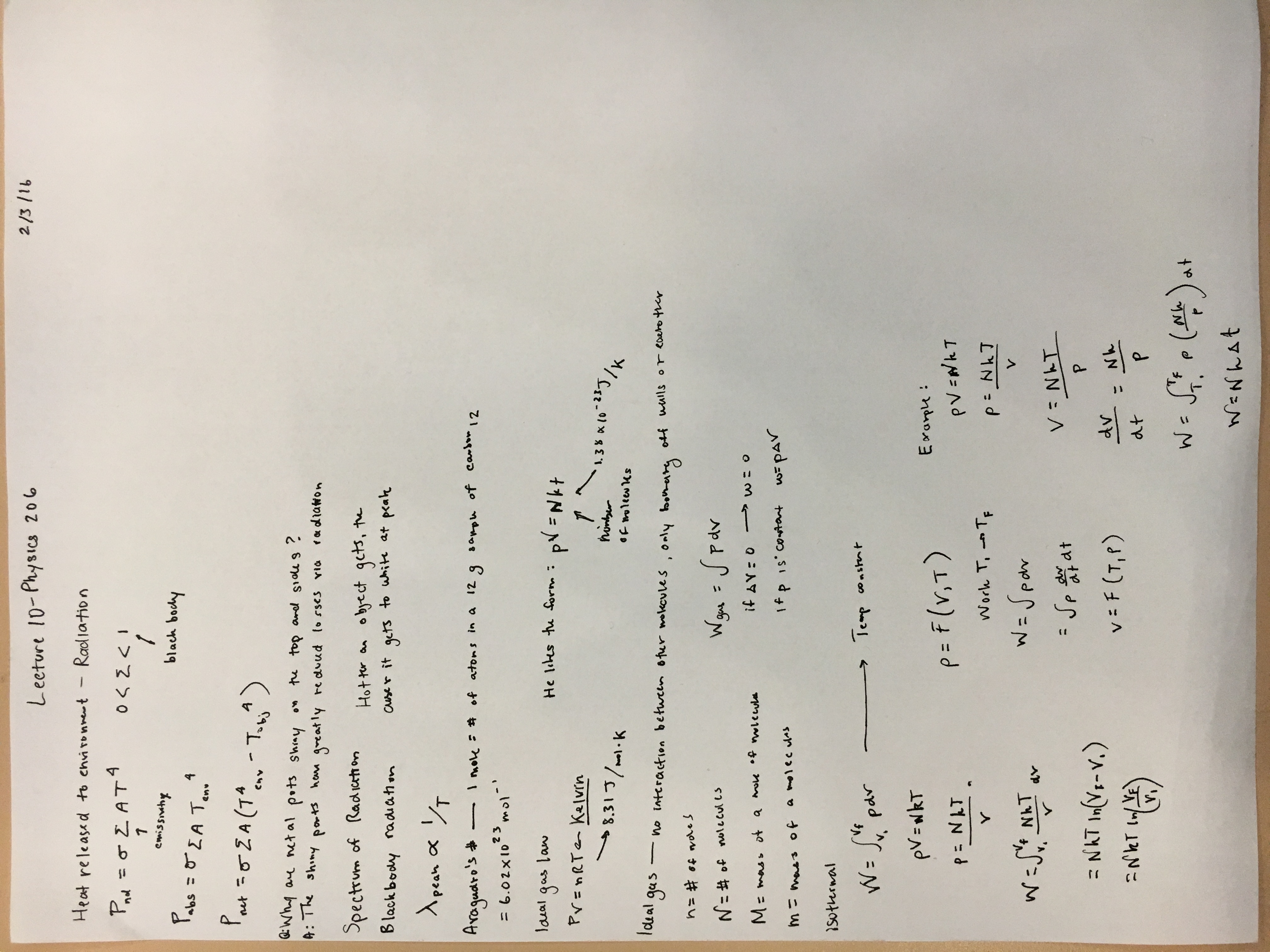 Physics 206 Lecture 10