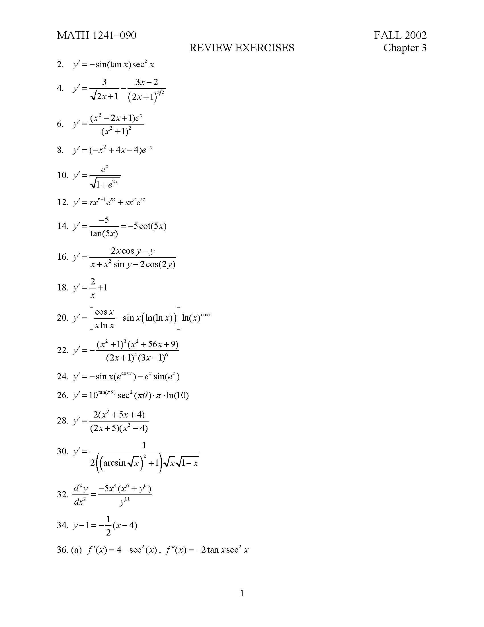 Calculus I