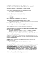 Intro to International Relations Note Bundle #1