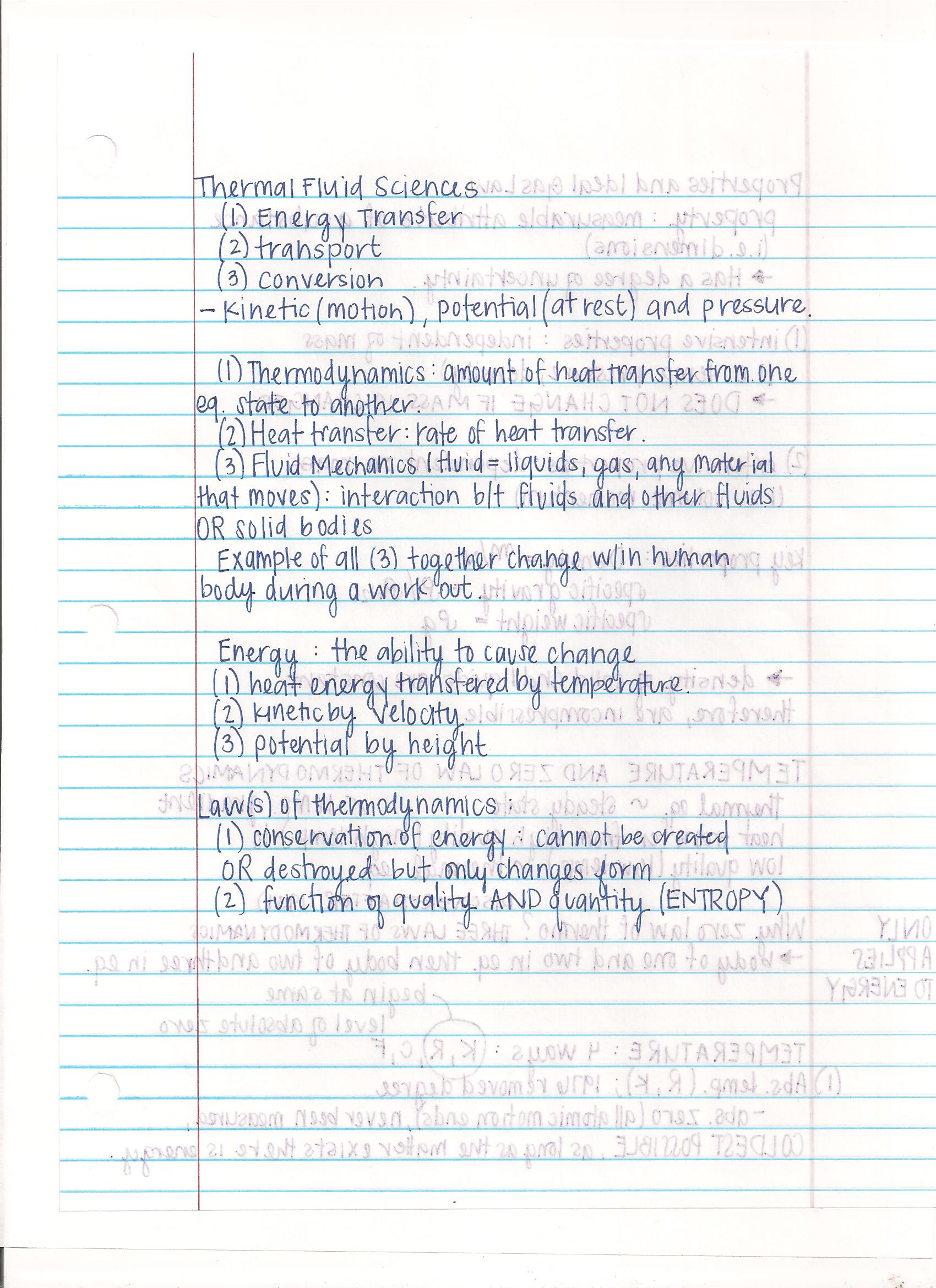 ENGR 3012, Thermal and Fluid Systems, Weeks 1 to 4