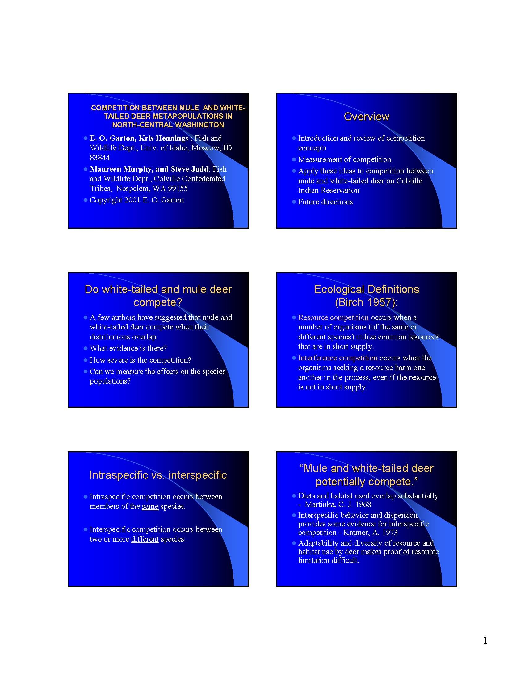 Fish and Wildlife Population Ecology