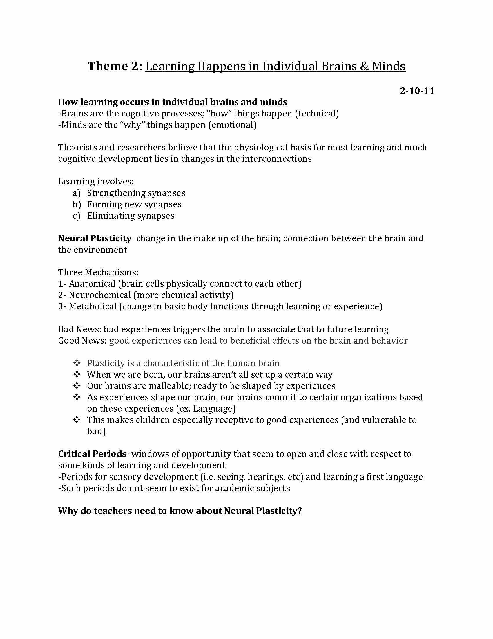 Reflections on Learning