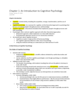 PSYC 318 Chapter 1: An Introduction to Cognitive Psychology