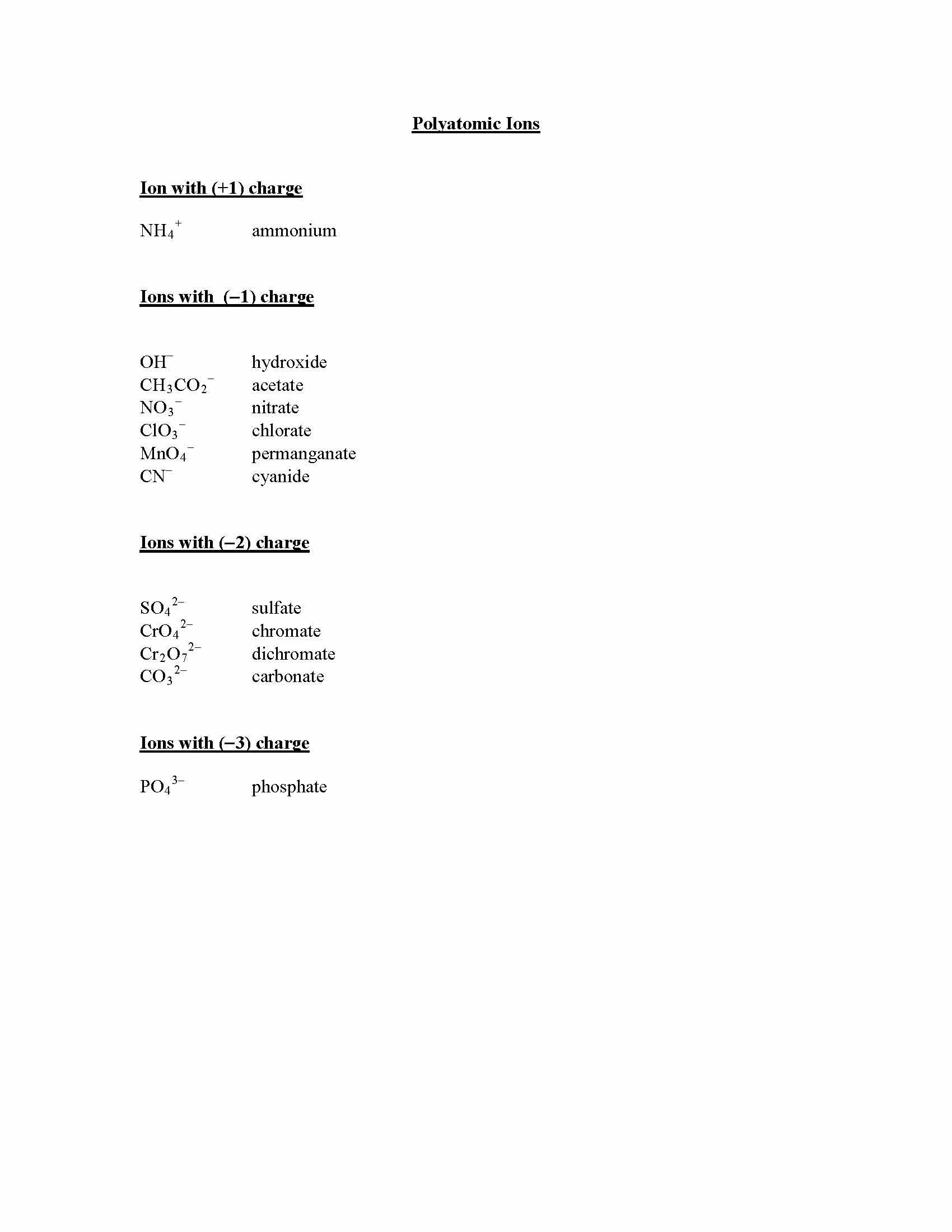 Chemistry 1
