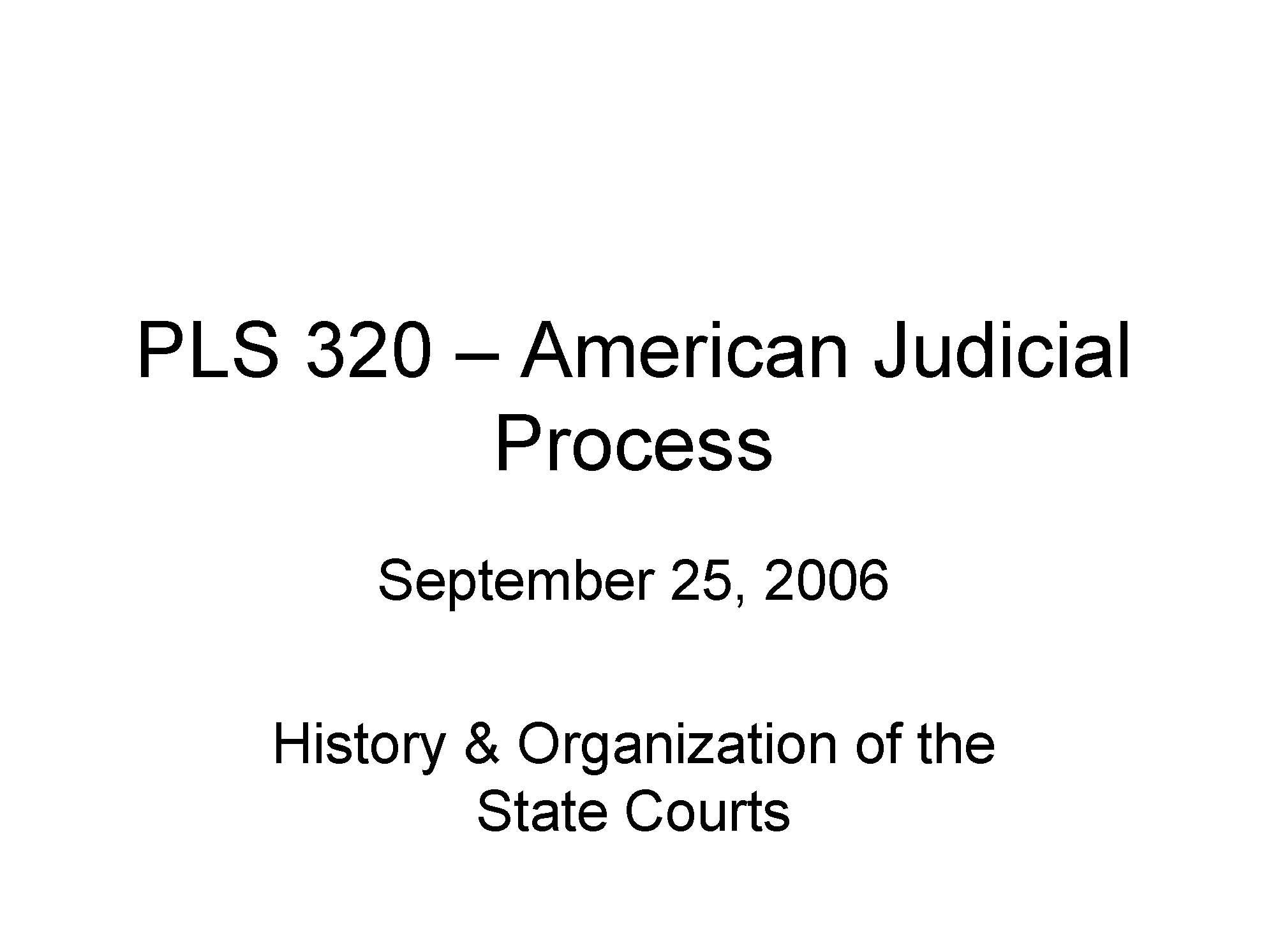 The American Judicial Process