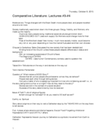 2BW- Comparative Lit Week 2 Lecture Notes