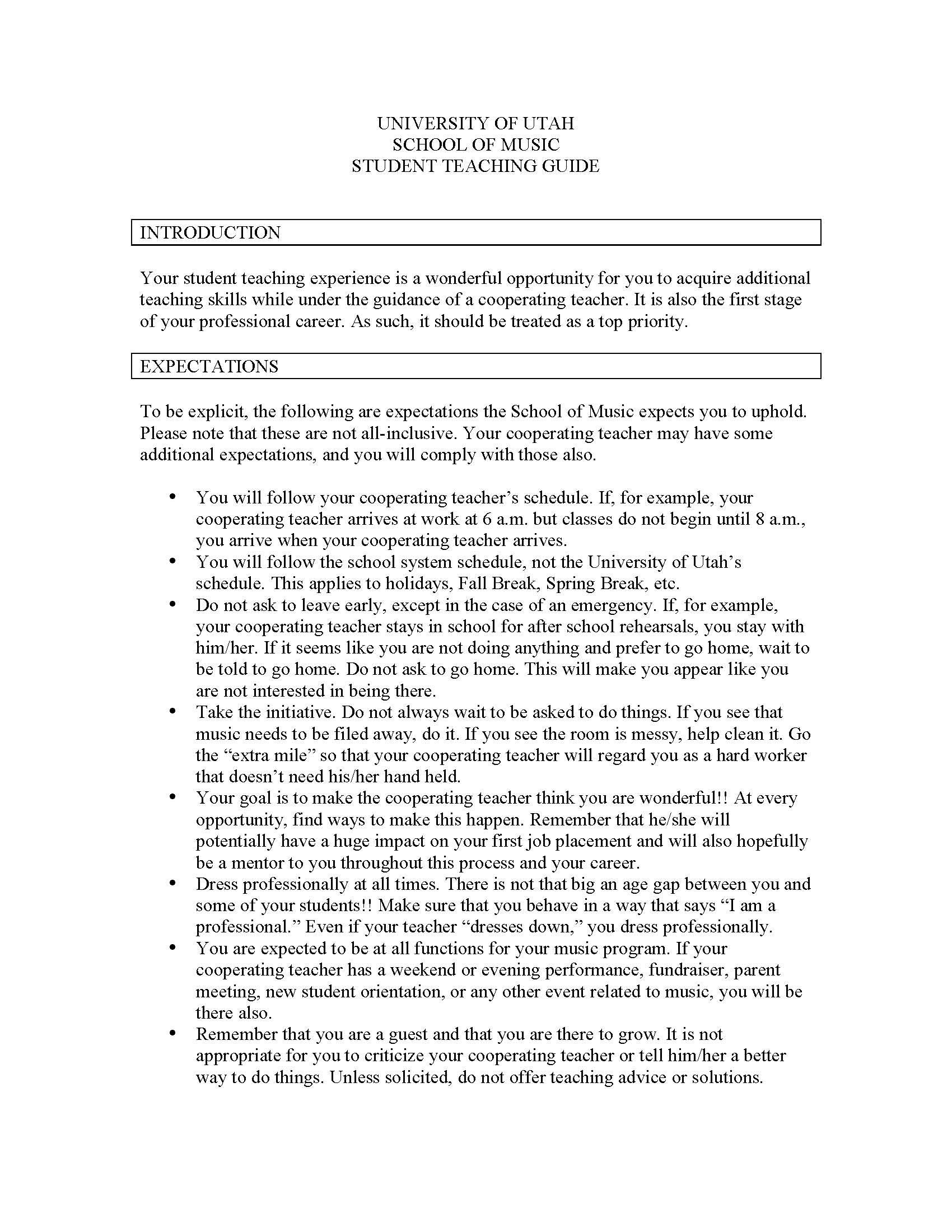 Choral Student Teaching