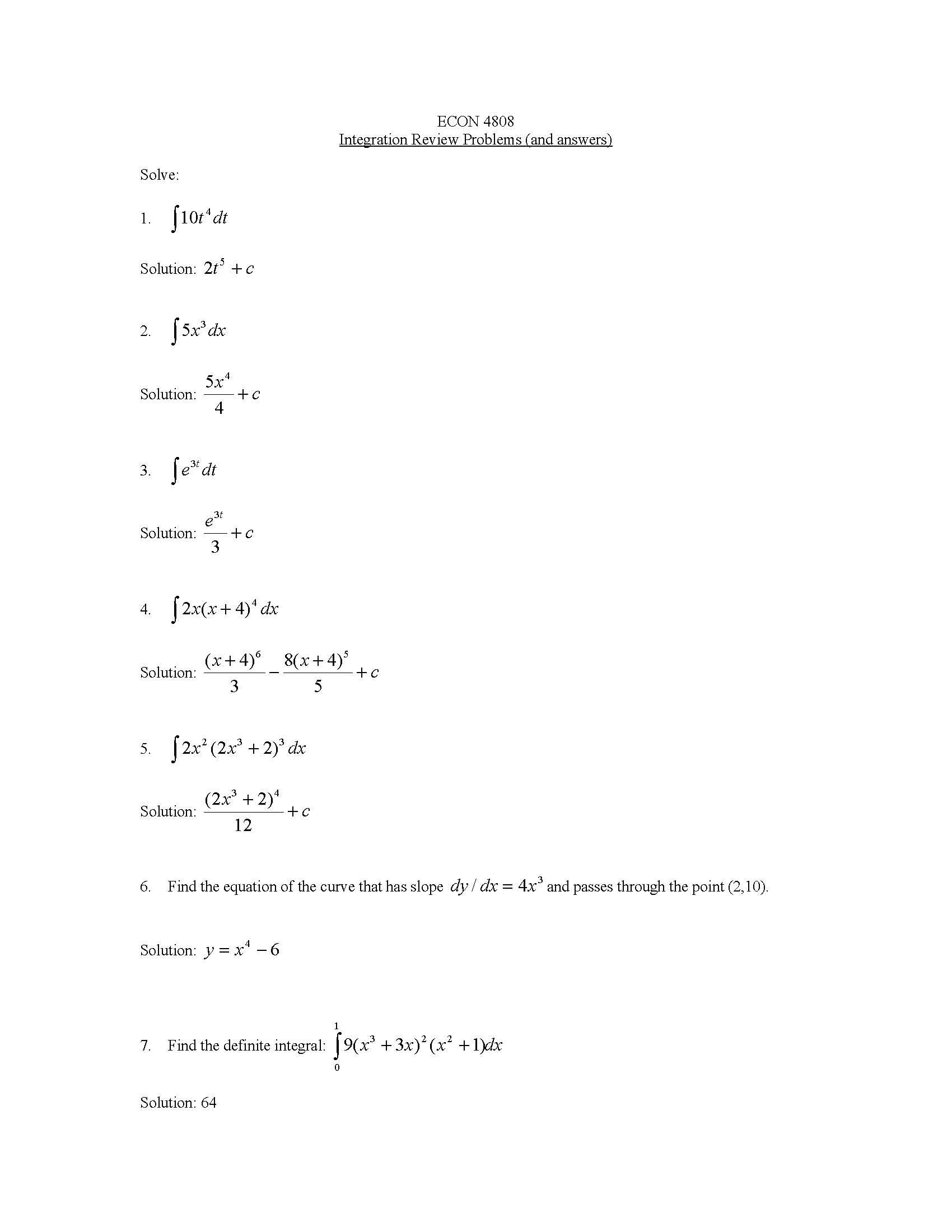 Introduction to Mathematical Economics