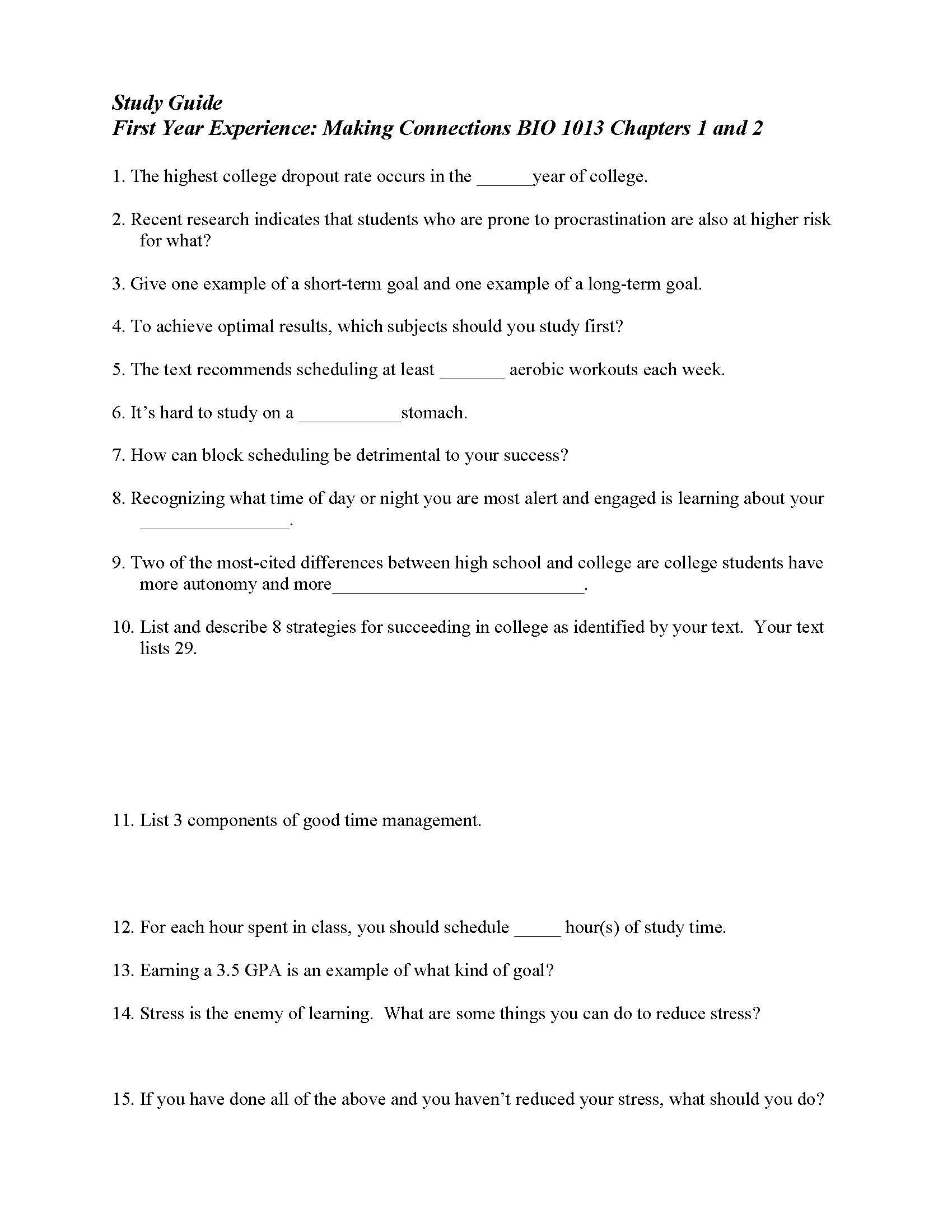 MAKING CONNECTIONS BIOLOGY