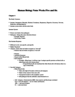 Human Biology Notes: Weeks Five and Six