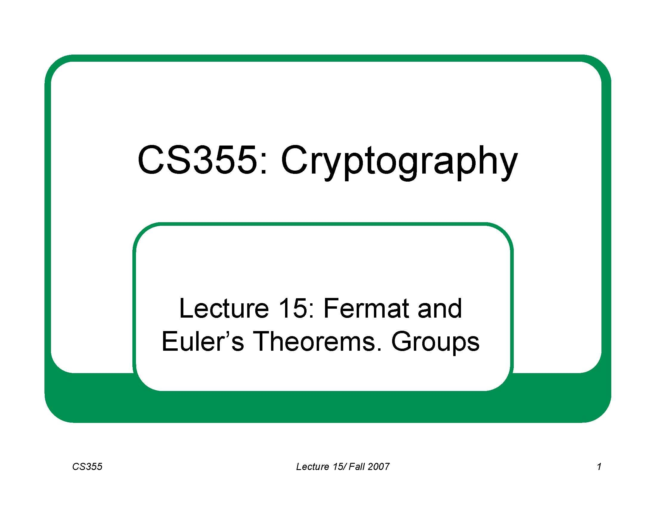 Introduction To Cryptography