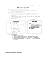 Week 3 Lecture Notes: Microbiology 101
