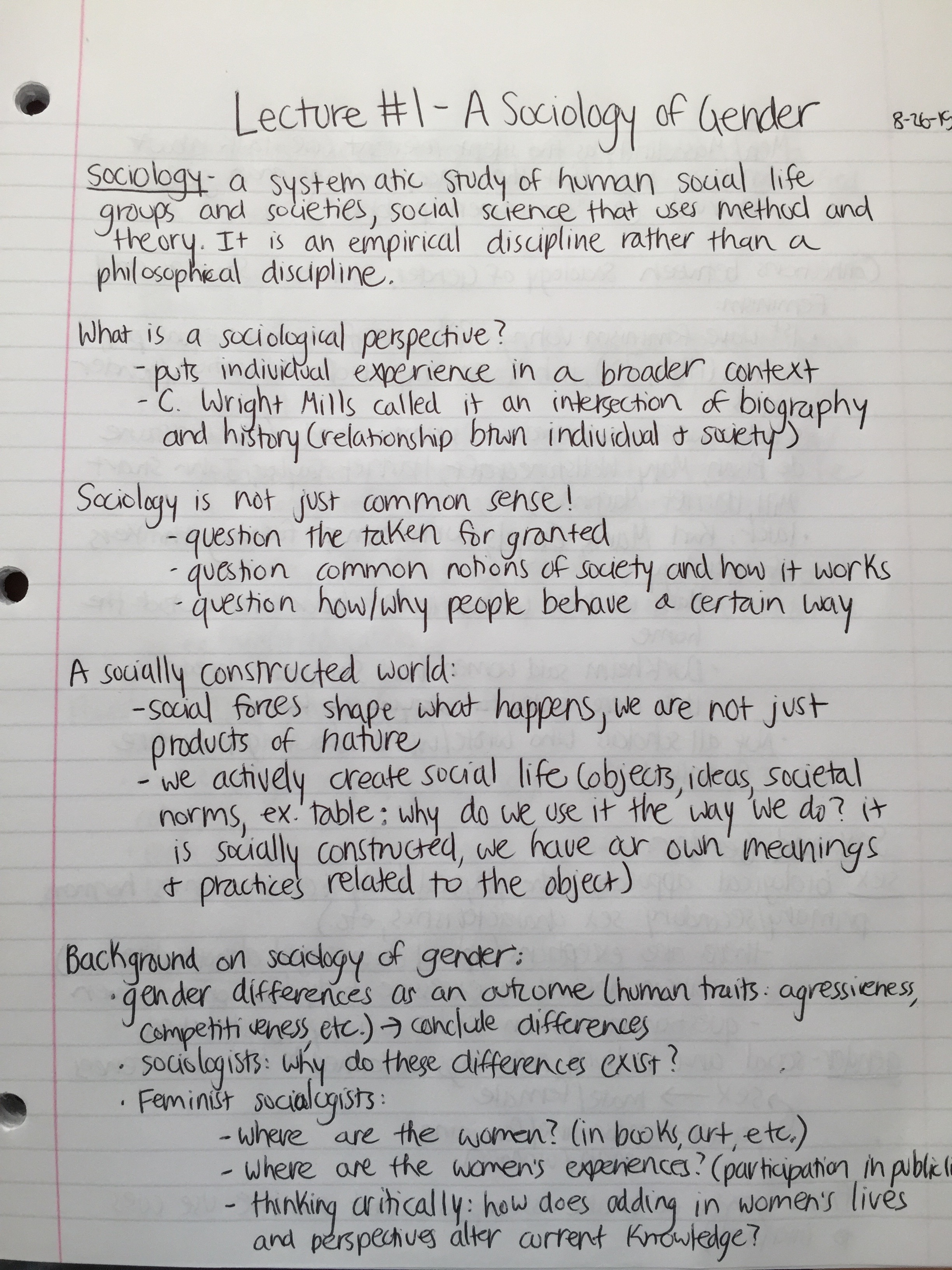 Lecture #1 Notes