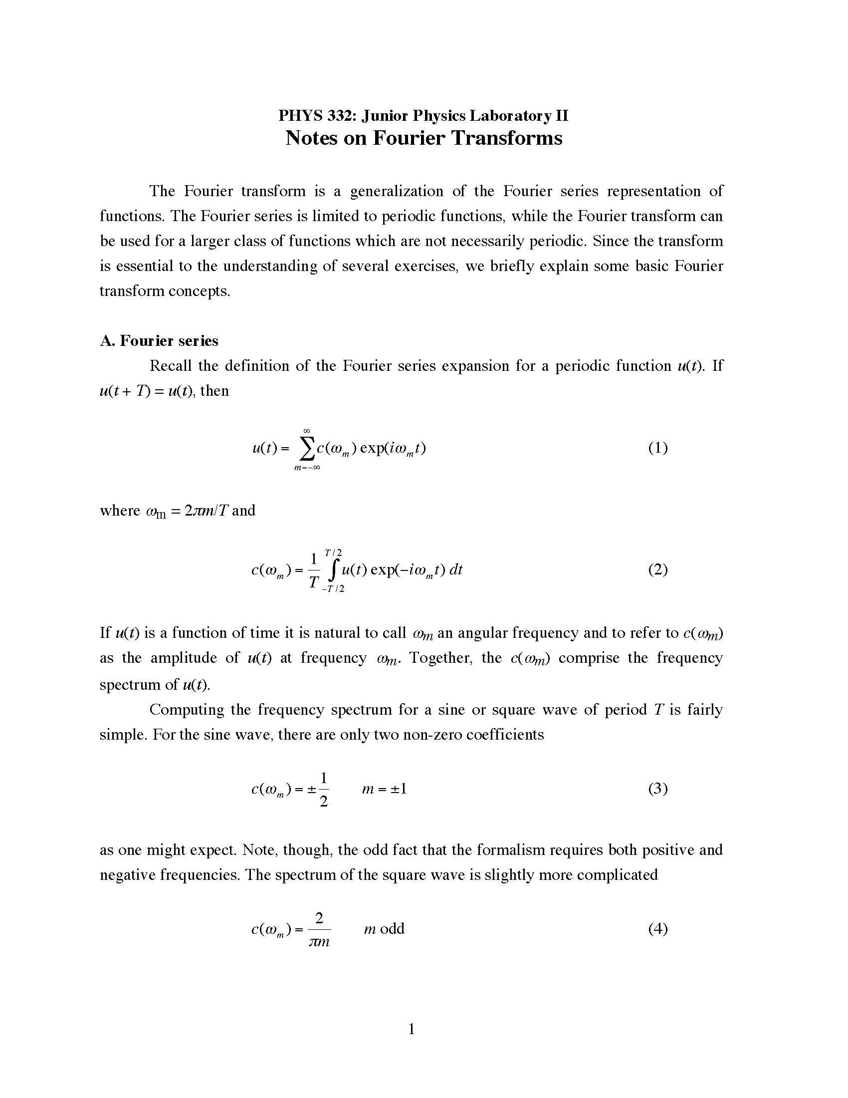 JUNIOR PHYSICS LAB II