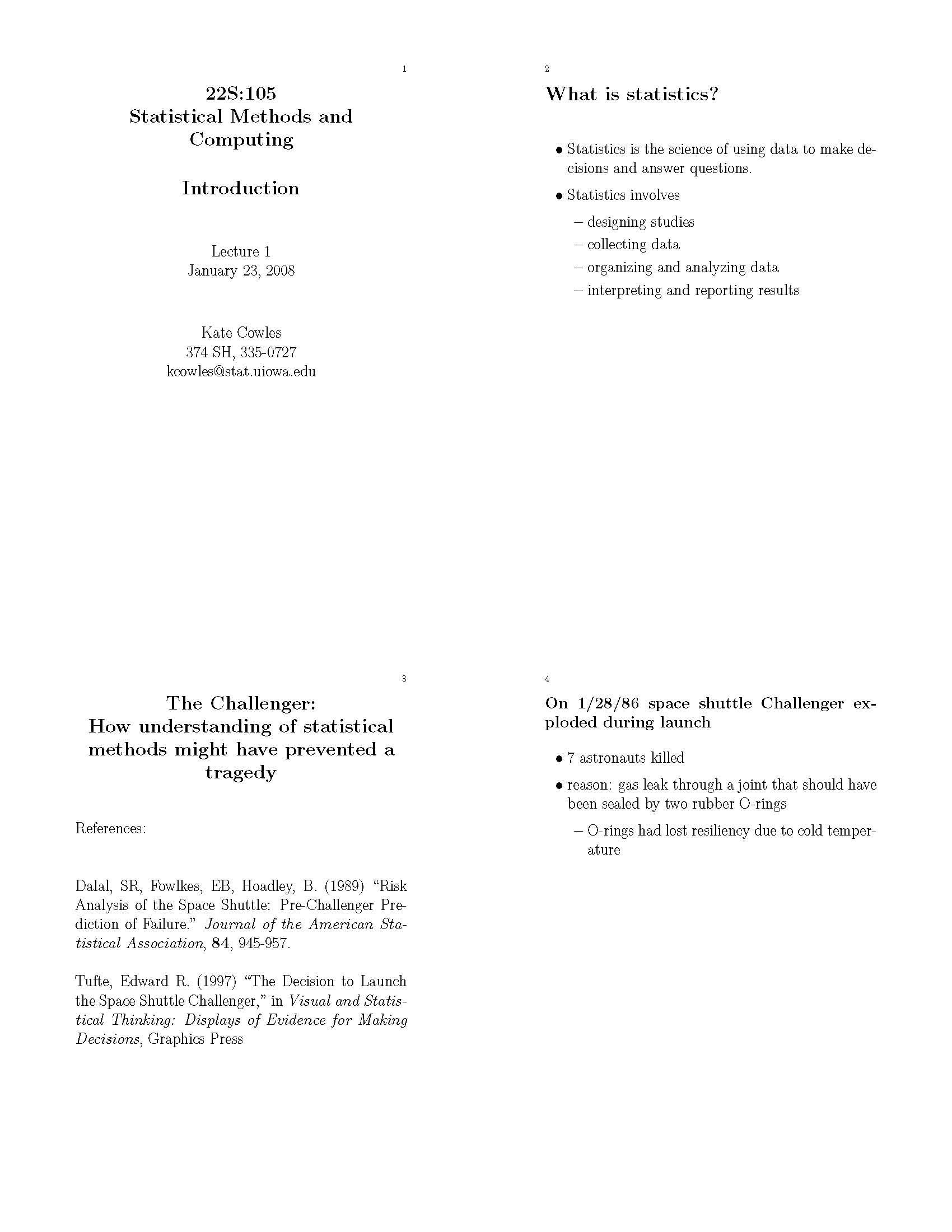 Statistical Methods and Computing