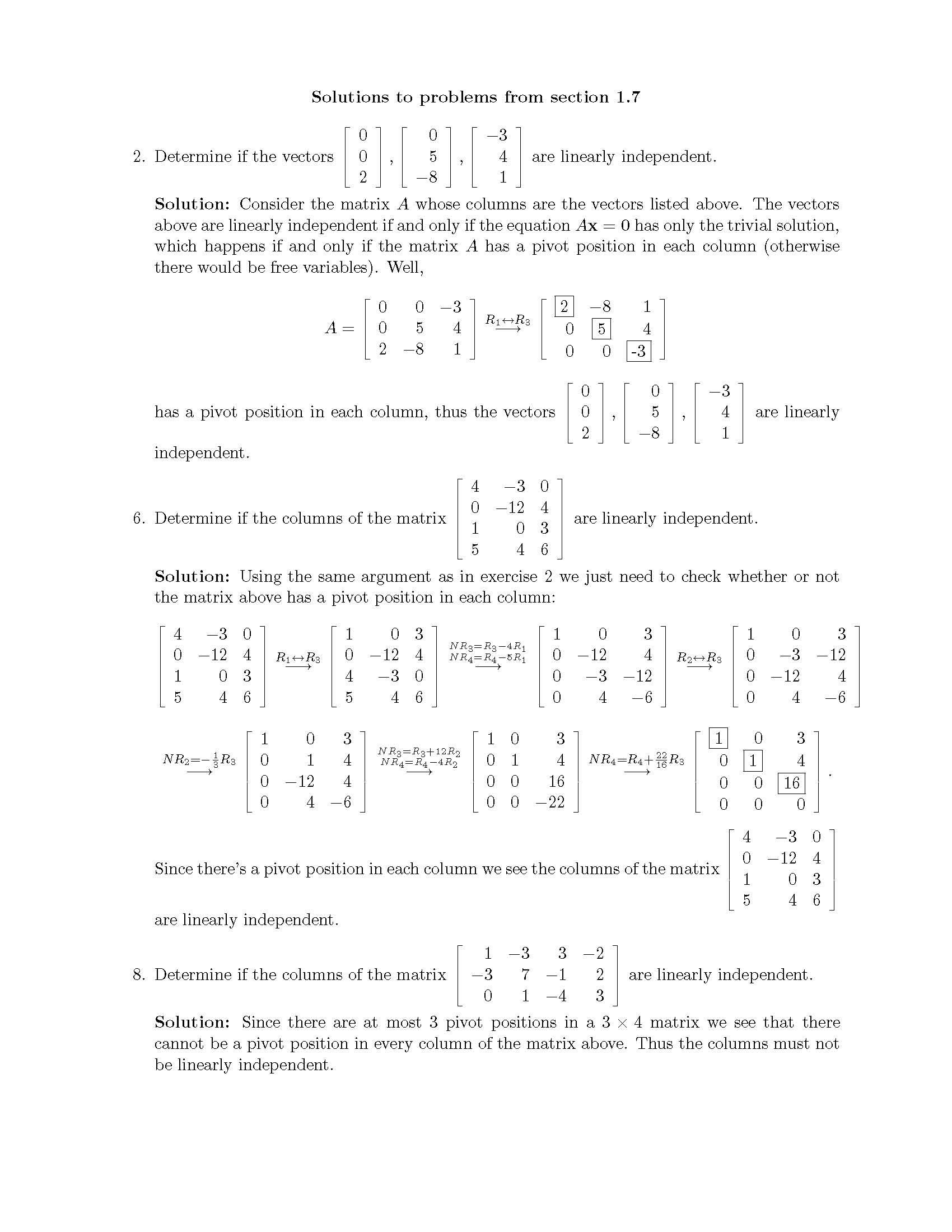 Elem Linear Algebra