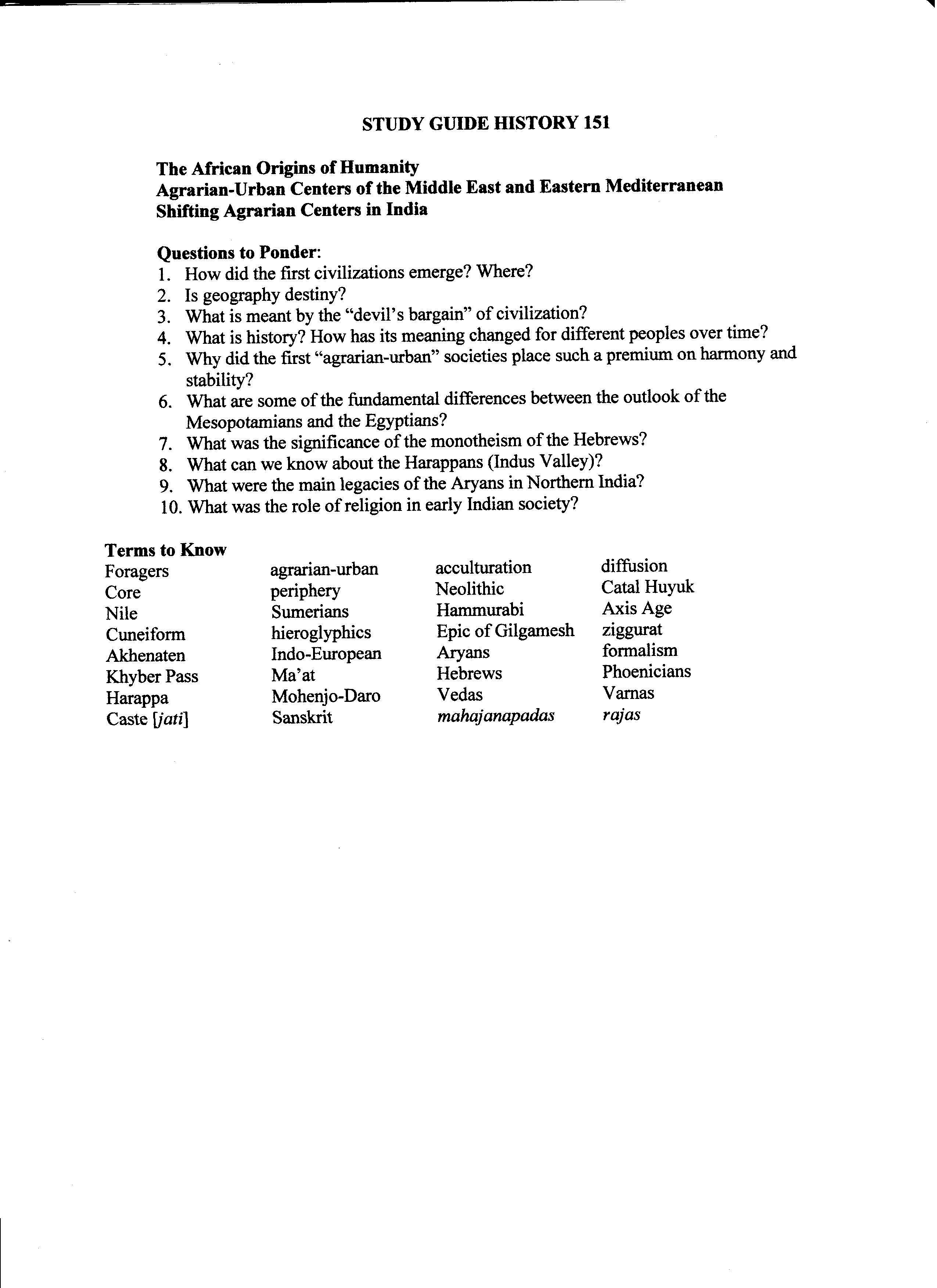 Study guide for test 10/1/15 Chapters 1-3