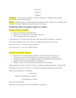 week 1 and week 2- Matters and Mesurements