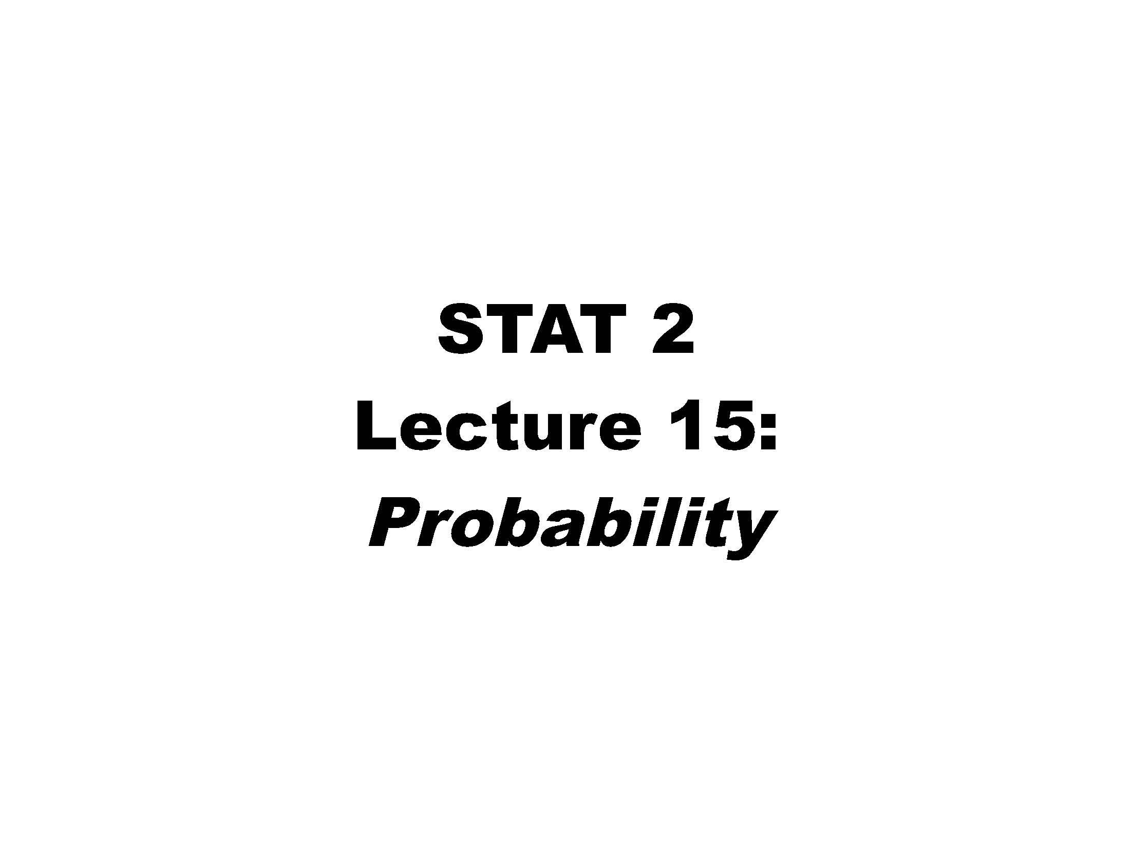 Introduction to Statistics