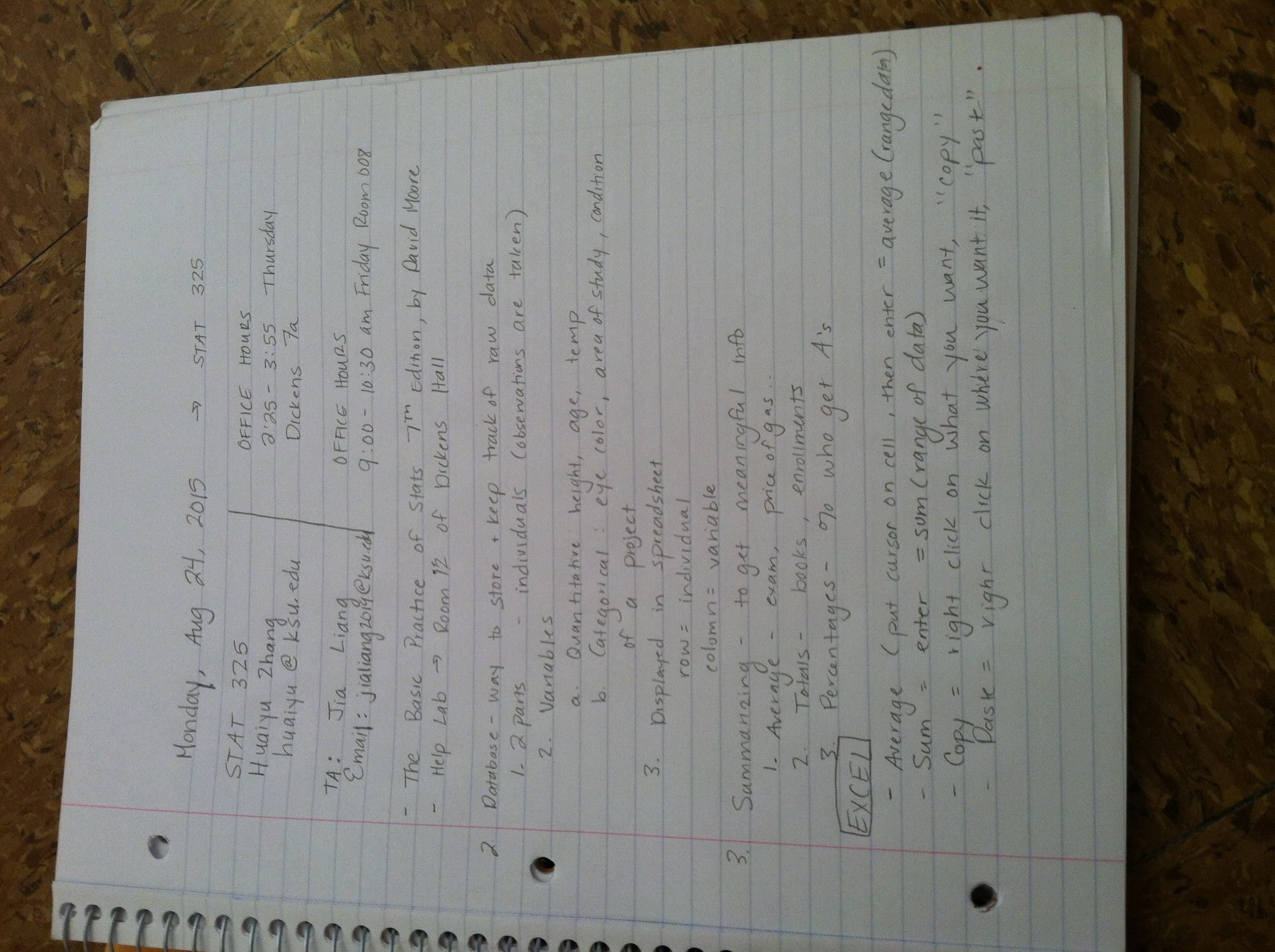 Stat 325 8/24 & 8/26 Notes 